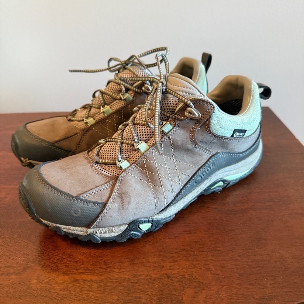 Women’s Brown Suede Trail Sneakers with Mint Accents
